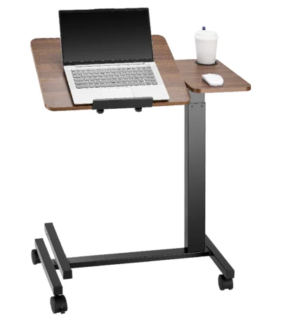 SucceBuy Overbed Table Mobile Bed Side Table with Swivel Casters Height & Angle Adjustable Laptop Desk for Home Office Study 1