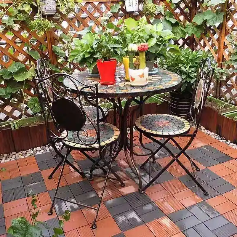 Outdoor mosaic leisure balcony table and chairs coffee table three-piece set bar cafe table and chairs Outdoor mosaic leisure balcony table and chairs coffee table three-piece set bar cafe table and chairs