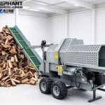 15Ton Wheeled Mobile Firewood Splitter Strong Splitting Power Adapt Various Hard Wood Rural Construction