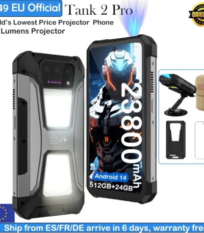 8849 Tank 2 PRO Unihertz Projector Rugged Smartphone 23800mAh  2.4K Display 24GB 512GB Mobile Phone 120W Android 14 Phone 1