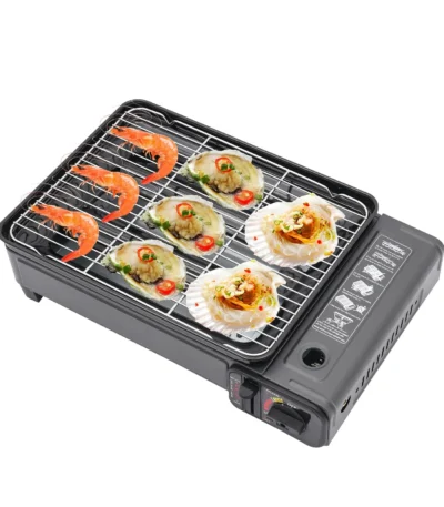 Butane Grill Stove Portable Camping Table Grill Outdoor Gas Stove Black with Grill Net For Picnic, Garden, Camping, Travel 1