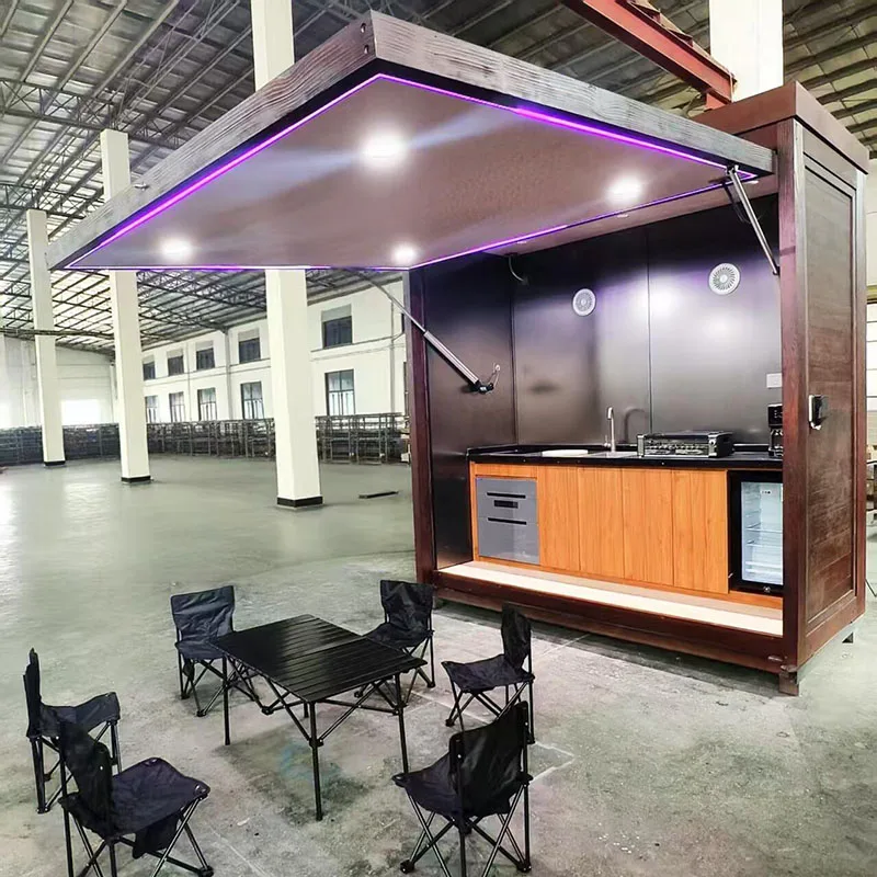 Outdoor Folding Kitchen Integrated Barbecue Cooking Area Multi-Style Optional Garden Dining Scene New Prefab Houses Customized Outdoor Folding Kitchen Integrated Barbecue Cooking Area Multi-Style Optional Garden Dining Scene New Prefab Houses Customized