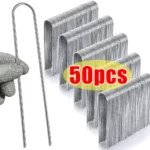 U-type Garden Staples Heavy-duty Fence Tubing Stakes Sod Pins Galvanized Landscape Spike for Holding Lawns Barrier Ground Nail
