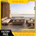 Modern Aluminum Outdoor Modular Sofa Set Weatherproof Garden Furniture for Luxury Villa Hotel Terrace