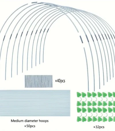 Greenhouse hoops suitable for DIY or wider plant tunnels, rust resistant fiberglass poles, and plant supported garden stakes 1