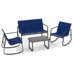 4-Piece Garden Furniture Set, Patio Furniture with Soft Rocking Movement, Seating Set, Seat Set for 4 People, Garden Set