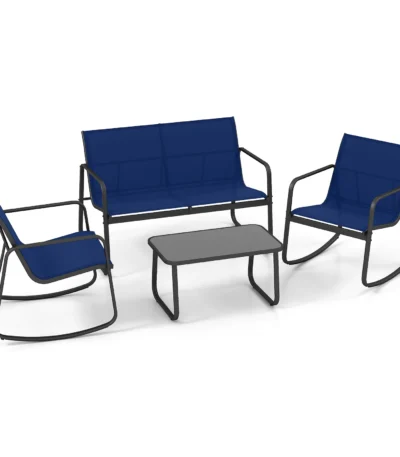 4-Piece Garden Furniture Set, Patio Furniture with Soft Rocking Movement, Seating Set, Seat Set for 4 People, Garden Set 1