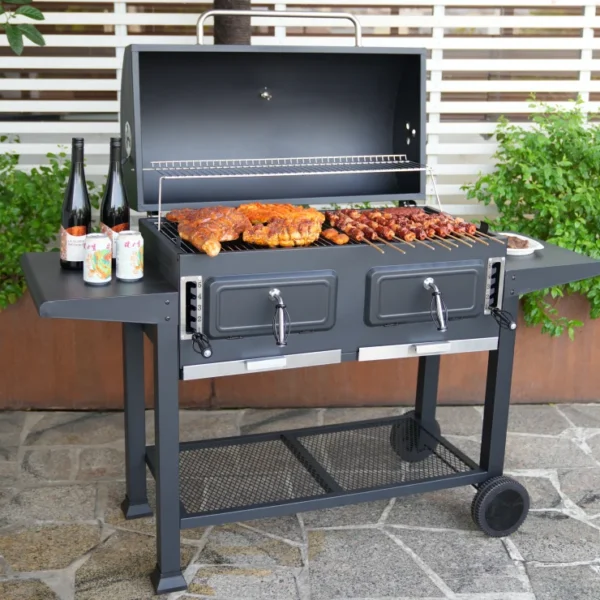 Extra Large Charcoal BBQ Grill With Easy Clean Full Size Ash Tray And Adjustable Charcoal Plate BBQ Grill