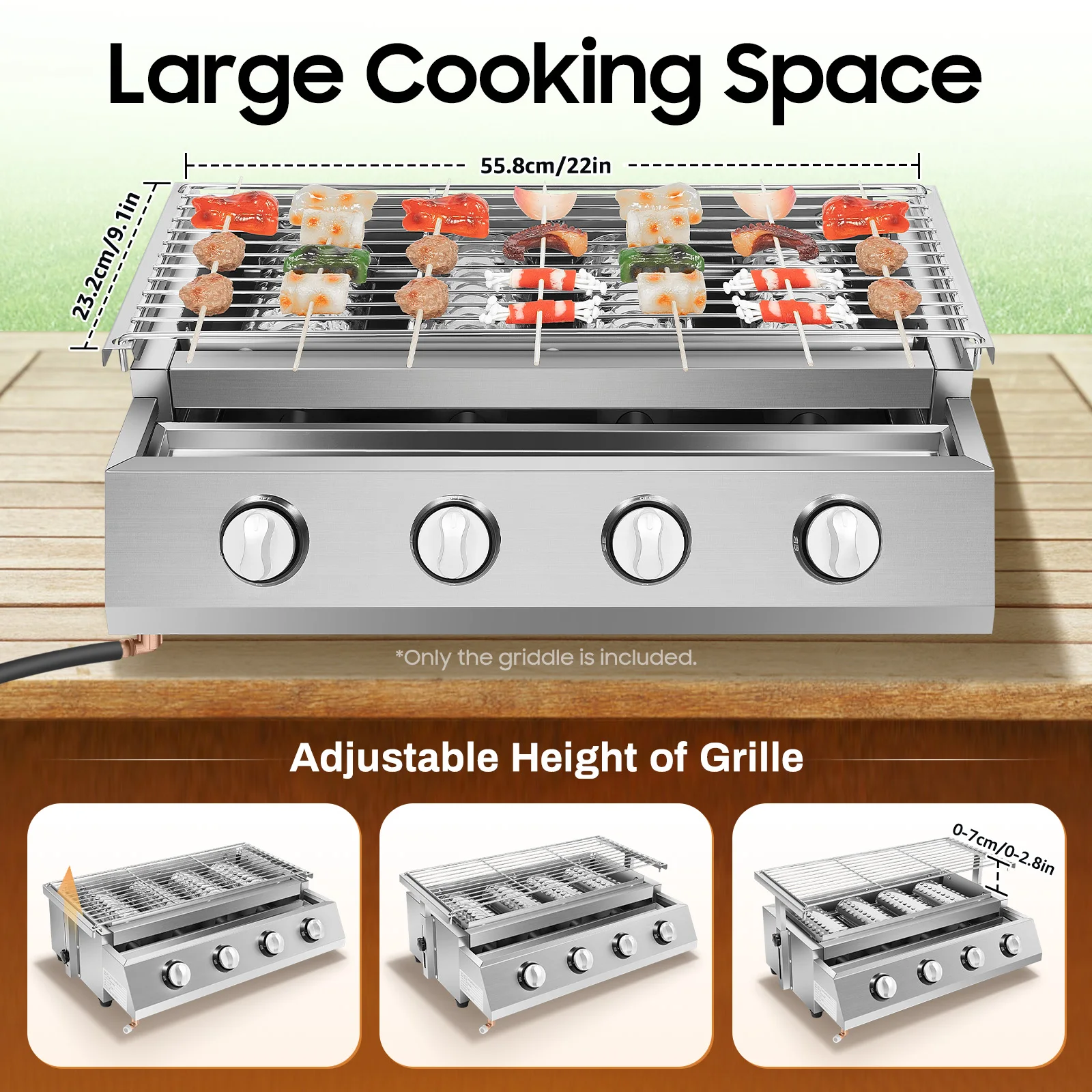 4 Burners BBQ Propane Gas Grill Removable Smokeless Barbecue Grill Portable BBQ Grill for Outdoor Patio Garden 4 Burners BBQ Propane Gas Grill Removable Smokeless Barbecue Grill Portable BBQ Grill for Outdoor Patio Garden