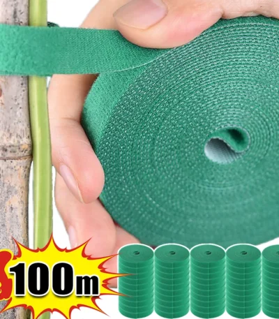Self Adhesive Plant Nylon Cable Tie Green Adjustable Plants Hook Loop Support Garden Twine Bandage Reusable Fastener Tape Strips 1