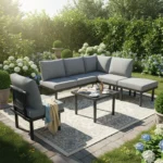 6 PCS All-Weather Patio Furniture Set, Hand-Woven Rope Lounge Chairs with Rust-Proof Galvanized Iron Frame, Smooth Glass Top Table & Adjustable Foot Pads, Full Seat and Back Cushions for Garden Balcony Courtyard Outdoor Leisure Use