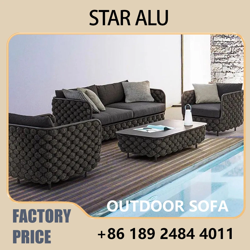 3-Seater Outdoor Rattan Sofa Set | Deep Grey Wicker Patio Furniture | Waterproof Aluminum Frame | Garden Balcony Terrace Deck 3-Seater Outdoor Rattan Sofa Set | Deep Grey Wicker Patio Furniture | Waterproof Aluminum Frame | Garden Balcony Terrace Deck