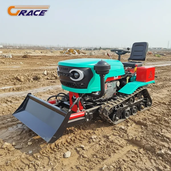 120HP Heavy Duty Crawler Tractor Ditching Digging Bulldozing Grass Cutting Snow Sweeping Yard Construction Tool 1