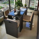 Balcony rattan chair five piece set combination terrace outdoor courtyard sunroom leisure combined creative rattan woven chair