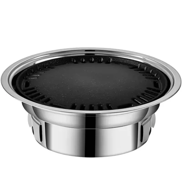 Japanese Korean Stainless Steel Hibachi BBQ Picnic Table Round Grill Outdoor & Indoor Barbecue Stove Cooker Portable