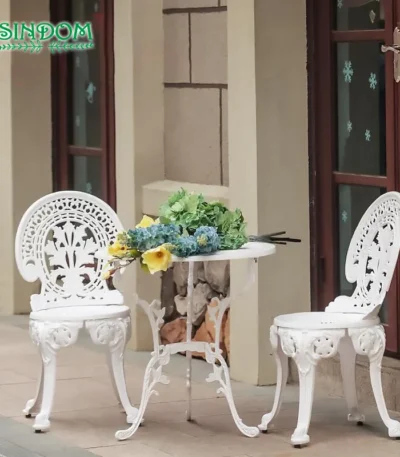 Antique Aluminium Garden Tables and Chairs Set 1