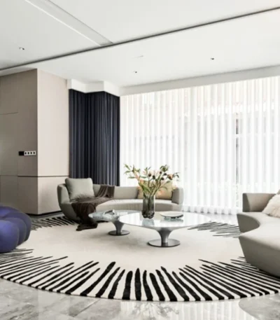 Fluffy Soft Living Room Decoration Carpet Light Luxury Rugs for Bedroom Large Area Round Lounge Rug Home Study Thicken Plush Mat 1