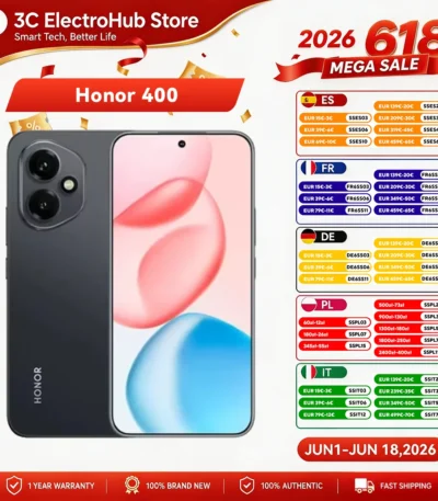 Honor 400 - Snapdragon 7 Gen 3, AMOLED 120Hz, 6000 mah,200MP + 50 MP AI Super Camera, 6.55 inches Smartphone 1