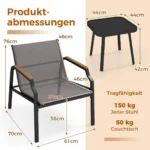 3-piece garden furniture set with 2 chairs & table, balcony set, balcony furniture, garden furniture