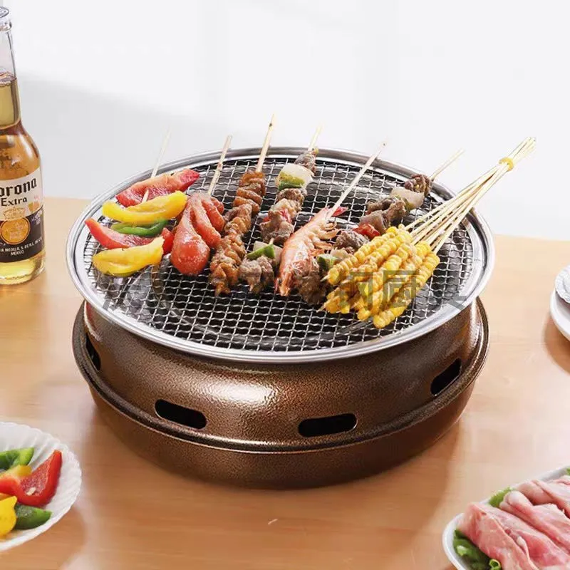 Korean-Style Round BBQ Grill – Portable Charcoal Grill for Outdoor, Backyard, Camping & Picnic – Compact Tabletop Smoker for Aut Korean-Style Round BBQ Grill – Portable Charcoal Grill for Outdoor, Backyard, Camping & Picnic – Compact Tabletop Smoker for Aut