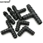 2/5/10pcs Greenhouse PE Pipe 16 20 25 mm Tee Straight Elbow Plug Irrigation Pipe Fitting Micro Spray Irrigation Accessories