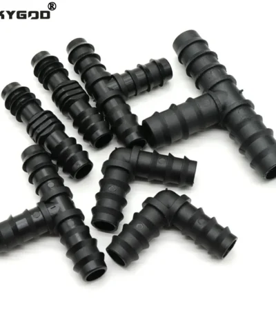 2/5/10pcs Greenhouse PE Pipe 16 20 25 mm Tee Straight Elbow Plug Irrigation Pipe Fitting Micro Spray Irrigation Accessories 1