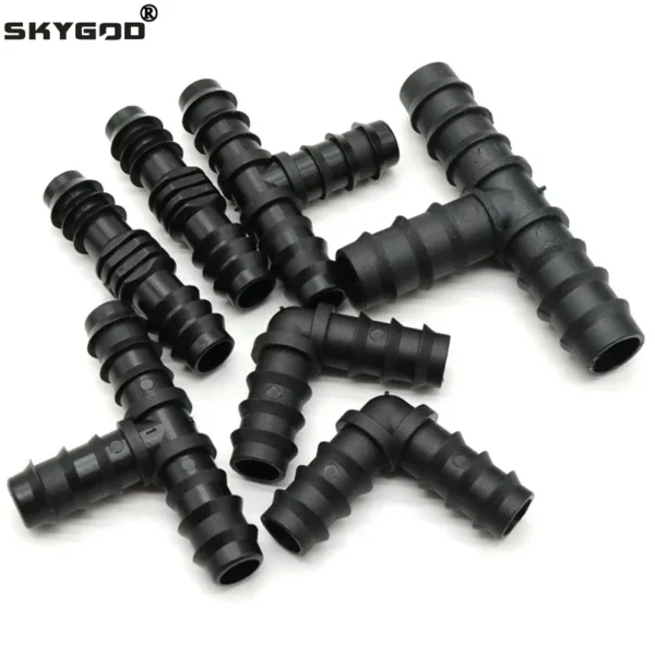 2/5/10pcs Greenhouse PE Pipe 16 20 25 mm Tee Straight Elbow Plug Irrigation Pipe Fitting Micro Spray Irrigation Accessories