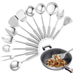 10/12Pcs Stainless Steel Cookware Set Kitchen Cooking Tools Baking Tools Tableware Shovel Spoon Kitchen Utensil Set Accessories