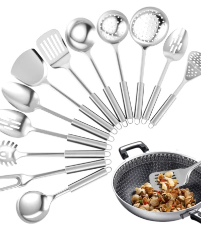 10/12Pcs Stainless Steel Cookware Set Kitchen Cooking Tools Baking Tools Tableware Shovel Spoon Kitchen Utensil Set Accessories 1