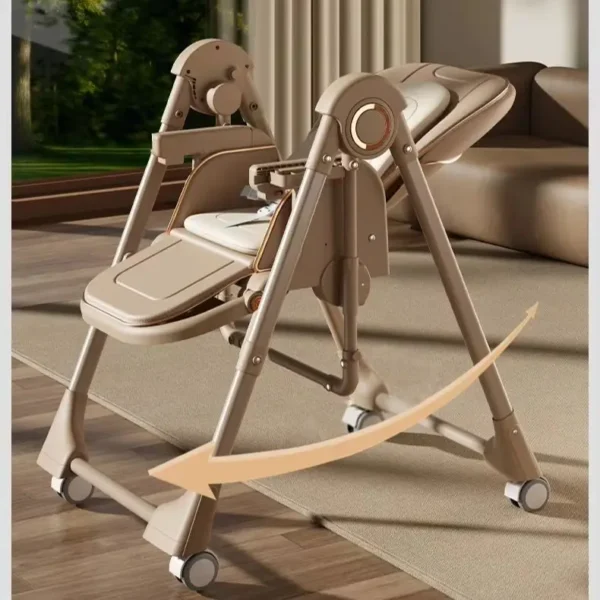 2-in-1 Baby High Chair Baby Feeding Chair Swing Mode Adjustable Double Tray Sturdy Foldable Baby High Chair Baby Feeding Chair