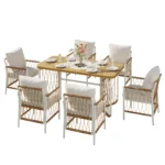 Modern Outdoor Set ,Multi-Person Leisure and Meeting Set,Iron Frame,Woven Armrests