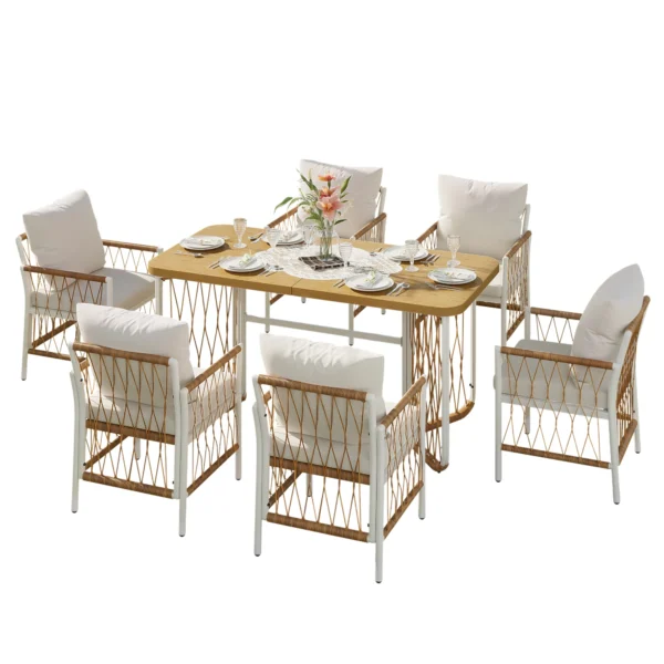 Modern Outdoor Set ,Multi-Person Leisure and Meeting Set,Iron Frame,Woven Armrests