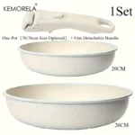 1 Set Of Non-Stick Cookware Set With Removable Handles 20/26 Cm Size Optional For Induction Cooktop Dishwasher And Oven Safe