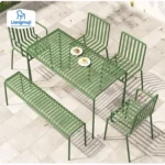 Modern Simple Leisure Outdoor Patio Furniture Balcony Open Air Garden Wrought Iron Dining Table and Chairs Set Outdoor Furniture