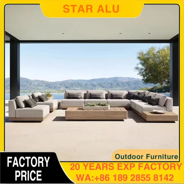 Luxury Modern Aluminum Outdoor Modular Sofa Set | Weatherproof Garden Lounge Furniture for Villa, Patio & Hotel Terrace