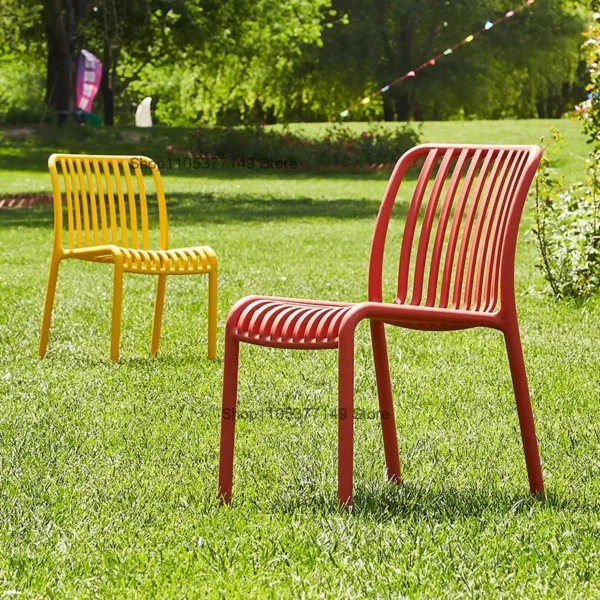 Thickened plastic Dining Chair for Home Furniture Simple Adult outdoor patio leisure chair with armrests and backrest