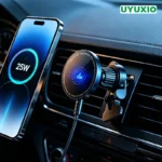 UYUXIO 25W Ultra Fast Charging Magnet Wireless Car Charger Cooling Charge Car Mount Phone Holder Air Vent for iPhone 17 16 15