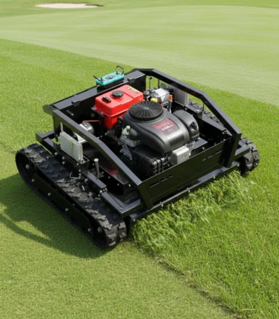 Gas Powered RC Crawler Tracked Lawn Mower All Terrain Slope Mower Grass Cutting Machine for Garden 1
