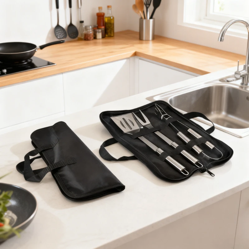 Stainless Steel Camping Barbecue Tool Set Portable Outdoor BBQ Utensils with Carry Bag Kitchen Forks Clips Shovels Grilling Kit Stainless Steel Camping Barbecue Tool Set Portable Outdoor BBQ Utensils with Carry Bag Kitchen Forks Clips Shovels Grilling Kit