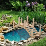 Outsunny wooden garden bridge with handrail 100x32x48 cm Natural wood
