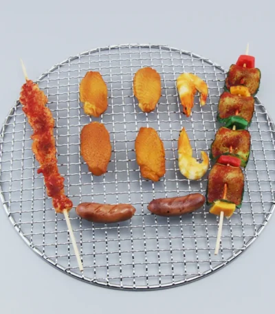 34 Sizes 10-60cm Diameter Round 304 Stainless Steel BBQ Grills Net Meshes Korean Barbecue Non-stick Wire Net bbq Grill Mesh Rack 1