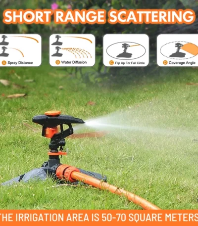Automatic Garden Watering Lawn Sprinklers 360° Rotation Irrigation Watering System with Nozzle Grass Plant for Farm Outdoor Yard 1