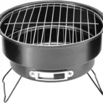 Portable Round Barbecue Grill Small Outdoor Circular Ice Pack Stove Grill Set with Handle for Home Kitchen BBQ Picnic Camping