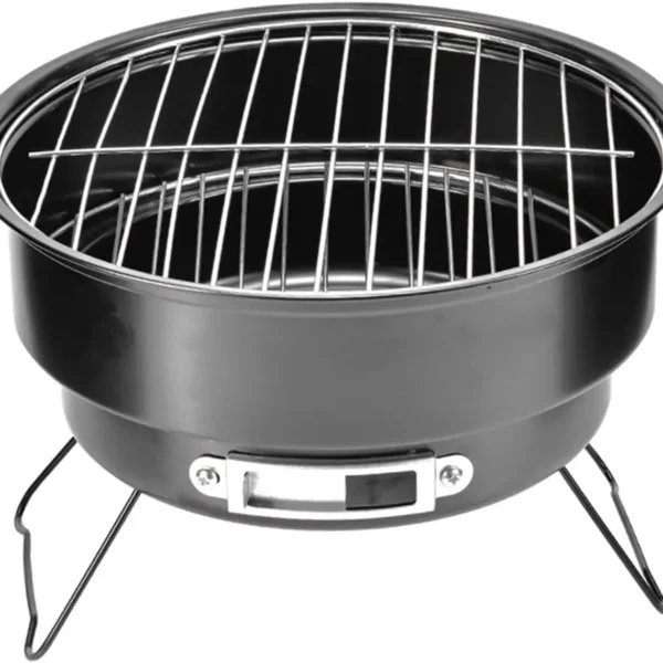 Portable Round Barbecue Grill Small Outdoor Circular Ice Pack Stove Grill Set with Handle for Home Kitchen BBQ Picnic Camping