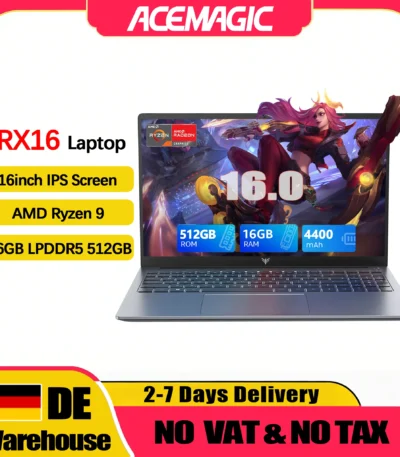 Acemagic RX16 Laptop 16“ Fhd Gaming Laptop Amd Ryzen 9 6900Hx 16Gb Ram 512Gb Ssd Windows 11 Pro Notebook Backlit Kb Wifi6 Bt5.2 1