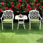 Top Sell 3-piece Set Outdoor Table and Chairs Cast Aluminum Garden Furniture Combination Leisure Hotel Urniture Terrace Set
