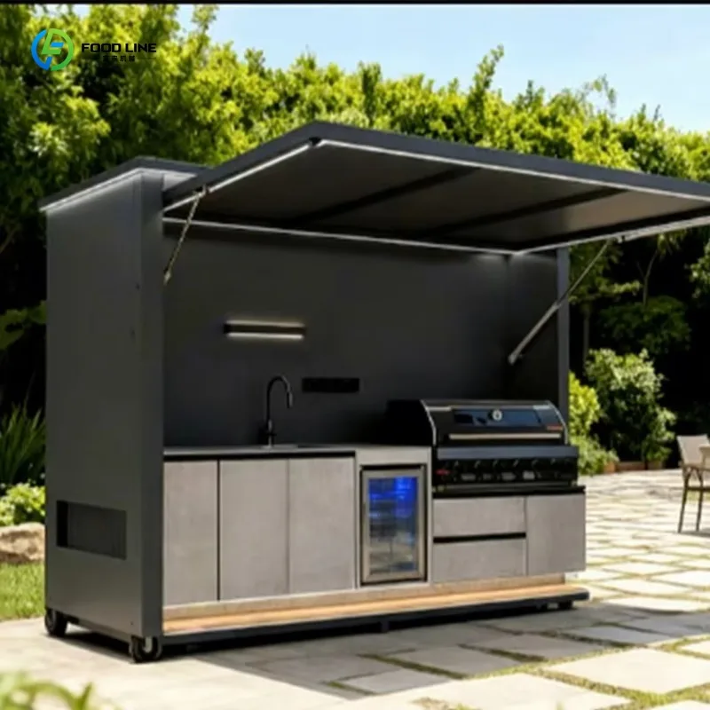 Customized Modular Outdoor Kitchen Cabinet Portable BBQ Island Grill Factory Direct Sales for Guesthouse Customized Modular Outdoor Kitchen Cabinet Portable BBQ Island Grill Factory Direct Sales for Guesthouse