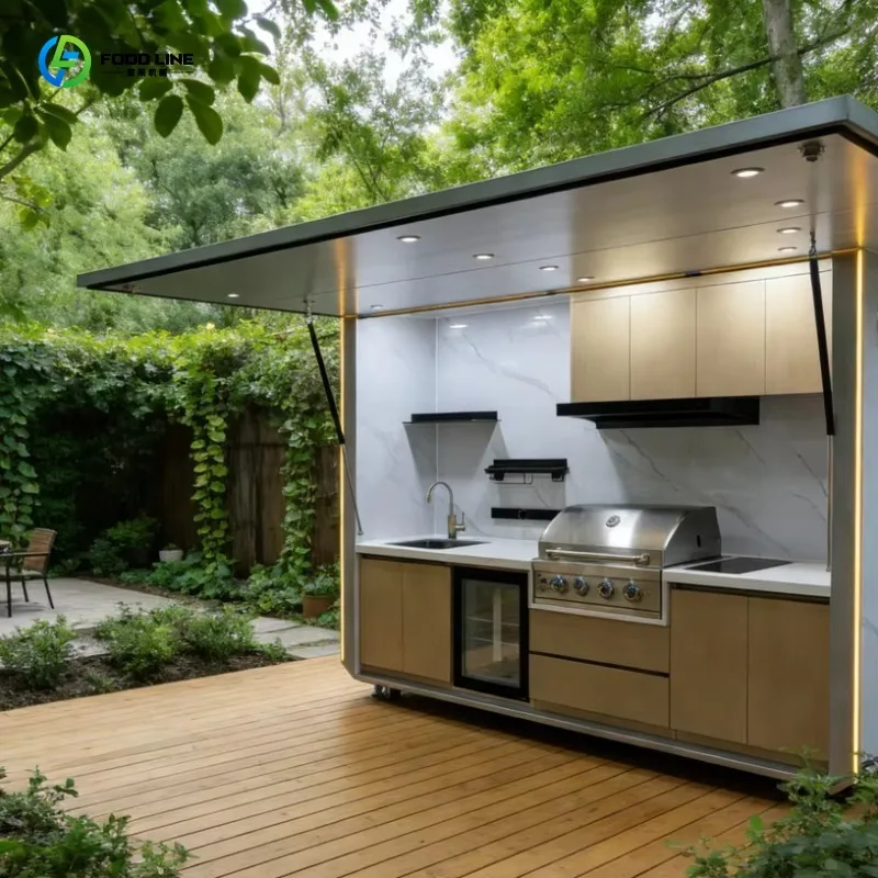 Customized Integrated Outdoor Kitchen Unit Fully Equipped Modular Cooking Station for Camping BBQ Glamping Resort Customized Integrated Outdoor Kitchen Unit Fully Equipped Modular Cooking Station for Camping BBQ Glamping Resort