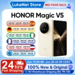HONOR Magic V5 Global Version Original 5G Smartphone Dual HDR OLED Display Snapdragon 8 Elite 5820mAh 7.95″ 66W SuperCharge