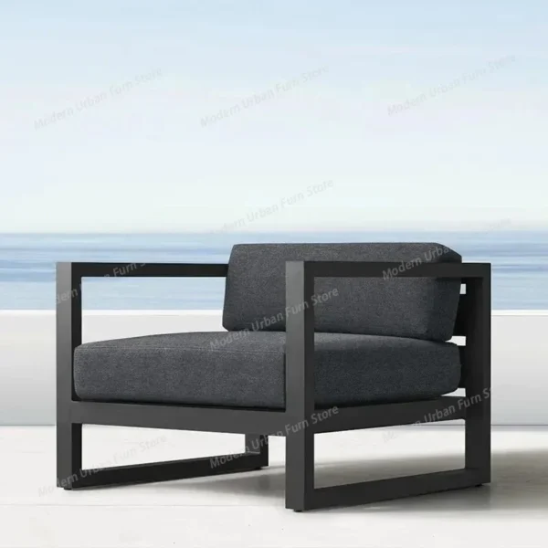 Outdoor Aluminum Alloy Sofa Four Piece Set, Terrace Garden Bar Waterproof Sofa Furniture Set